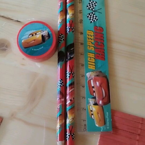 CARS pencils sharpener ruler pack used