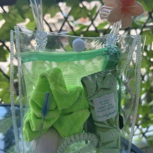 GiftBox beauty set in transparent bag with colorful details