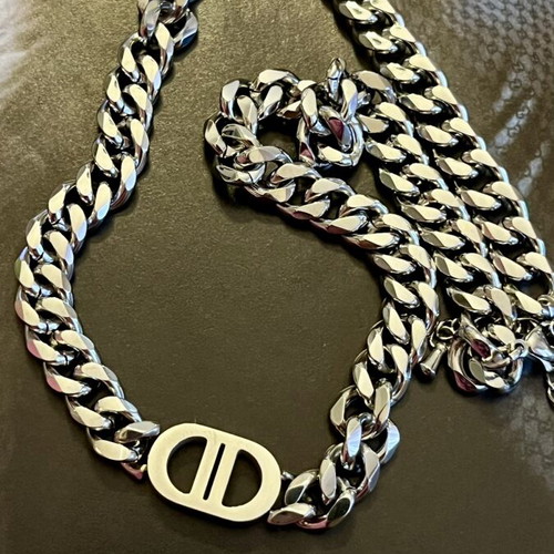 Necklace stainless steel 46 cm, silver color, new