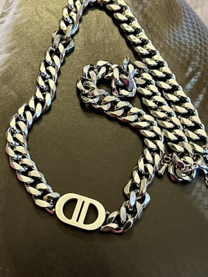 Necklace stainless steel 46 cm, silver color, new