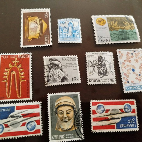 Stamps used, pack of 10 pieces