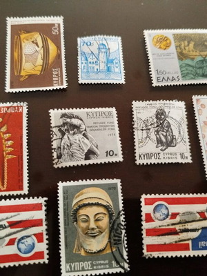 Stamps used, pack of 10 pieces