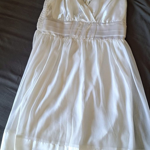 Bonprix dress new, size L, white, wrap with adjustable straps