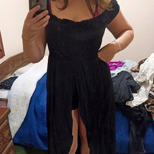 One-piece shorts with tail like new, black, size XL