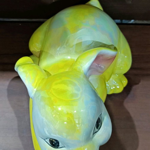 Vintage yellow Easter decorative bunny 90s new