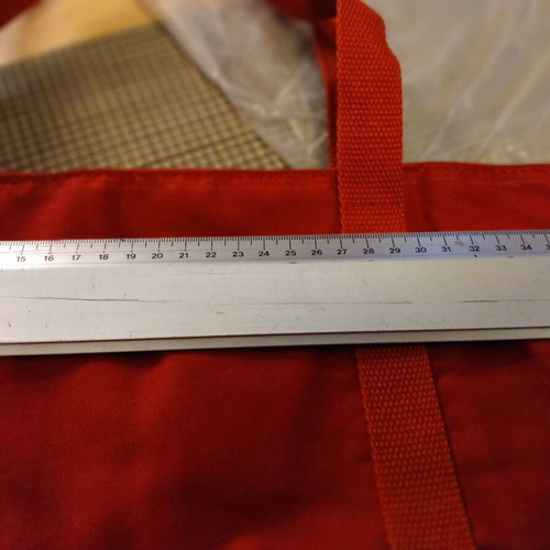 Cotton shoulder bag new, red with pattern from Paris Museum