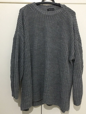 Knitted oversized gray Pink Woman sweater like new, size S