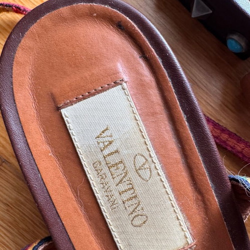 Valentino Garavani sandals used, brown with studs, size 38