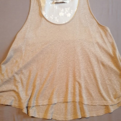 Moutaki top one size like new, white and beige with lace