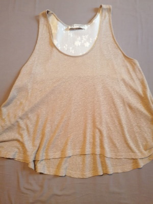 Moutaki top one size like new, white and beige with lace