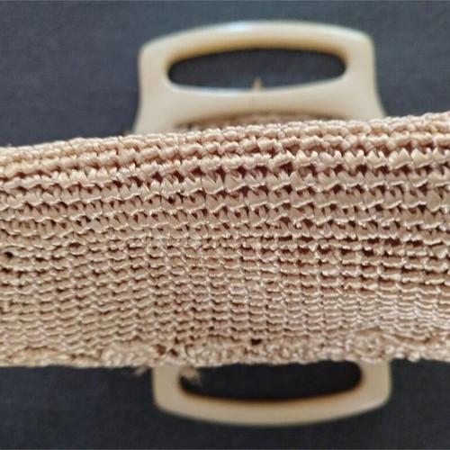Vintage 60's handbag used, beige with plastic handle