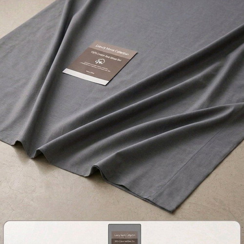 Premium bed sheet set 100% cotton, navy blue and grey
