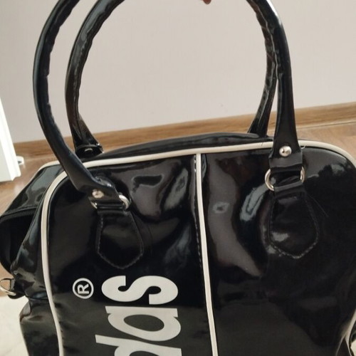 Adidas patent leather handbag used, black