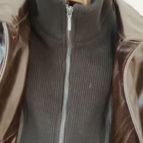 Navy & Green Italia men's brown leather jacket like new size L-XL