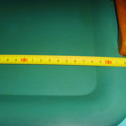 Metal serving tray used with wooden handles 43x30 cm