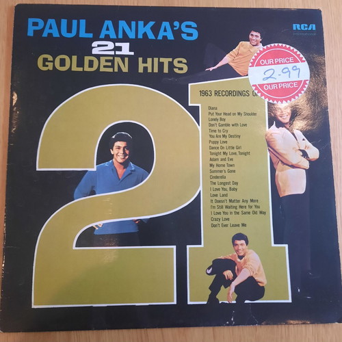 Paul Anka 21 Golden Hits βινύλιο μεταχειρισμένο, pop