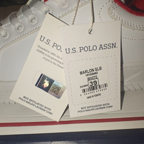 Sneakers U.S. Polo Assn. white size 39, new