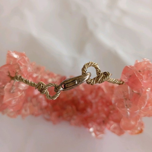 Handmade bracelet new with coral stones, length 19 cm