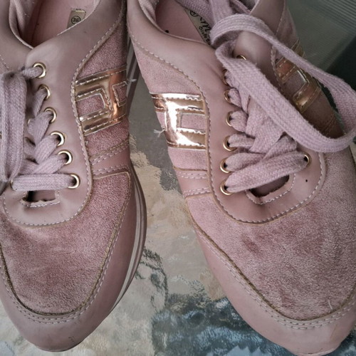 Platform shoes used, 5cm, pink, size 36 with laces