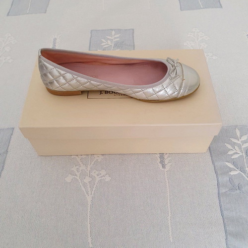 Bournazos ballet flats used, leather, silver, size 38 1/2
