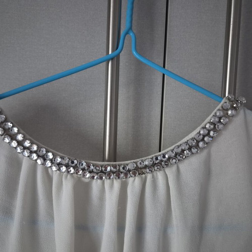 Zara blouse used, semi-transparent double fabric, size M, white