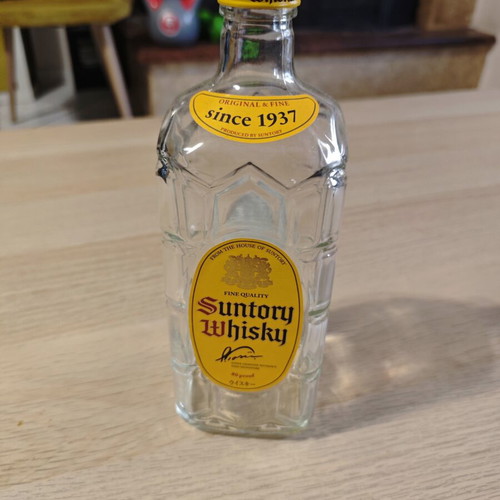 Suntory Whisky bottle used, empty, ideal for tsipouro or liqueur