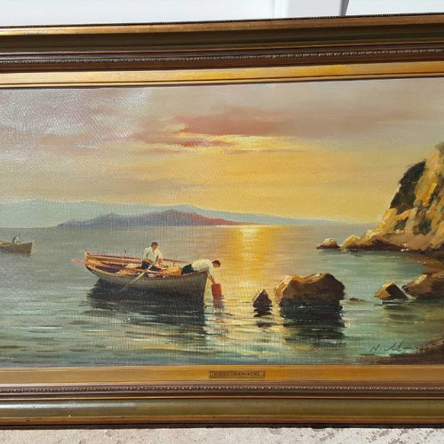 Seascape painting used by Nikos Maniatis
