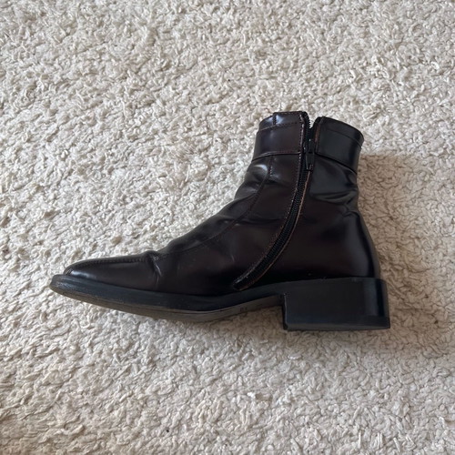 Vintage Armando d’alessandro buckled ankle boots with zipper, used, genuine leather size 40