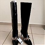  Zara δερμάτινες μπότες με τακούνι 40