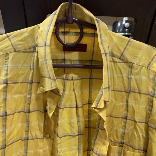 Berto Lucci men's shirt XL yellow like new, barely worn
