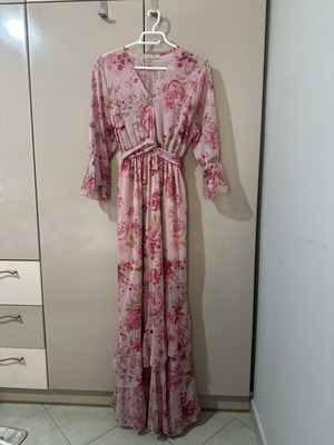 Pink floral maxi dress, one size, Despy Boutique