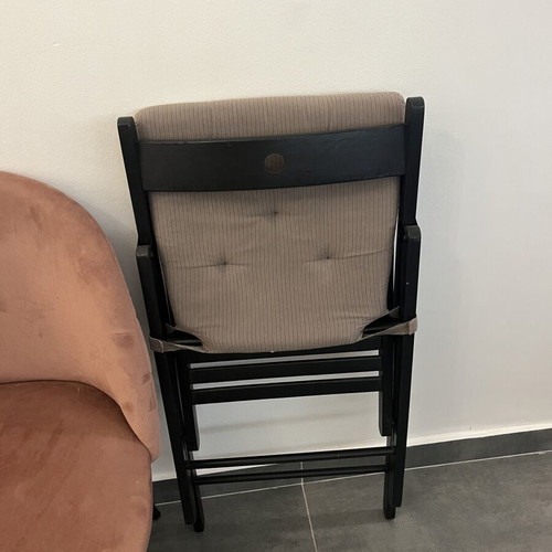Folding chairs, set of 2 with 4 cushions