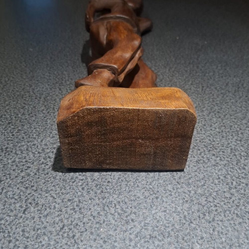 African wooden carved statue, handmade, 43cm