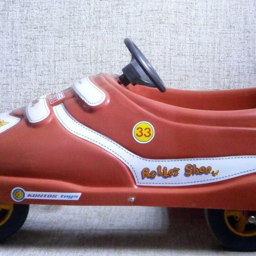 Red Roller Shoe Car Bicycle plastic toy Kontos Toys Greece 90s