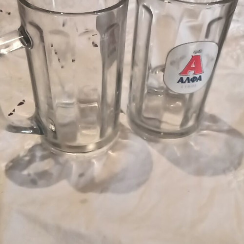 Alfa beer glasses like new, set of two, half liter