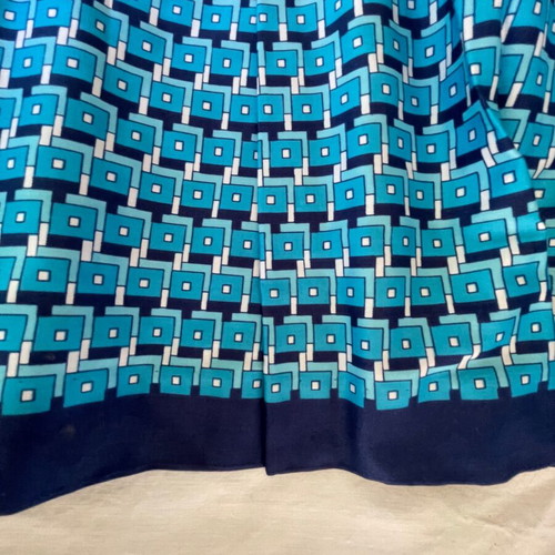 Vintage skirt used, blue, 100% cotton, size XXL