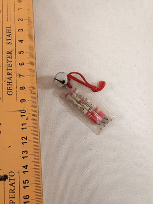 Collectible 3 miniature pencils 1980s vintage in case with bell