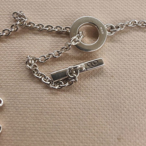 Links of London Sterling Silver Skull Necklace with Gemstone Eyes