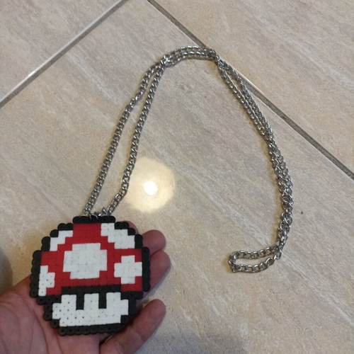 Super Mario necklace, silver color