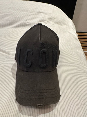 Dsquared2 Icon μαύρο jockey καπέλο, one size