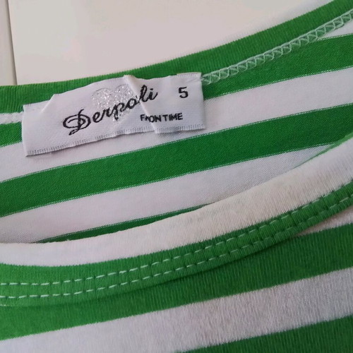 Derpouli summer striped blouse XL like new, green white