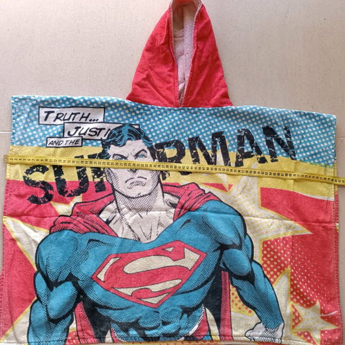 Superman Prenatal Kids Poncho Towel used, 3-4 years, 100% cotton