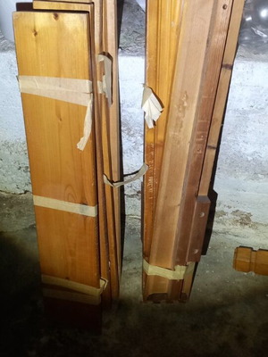 Wooden single bed used in functional condition