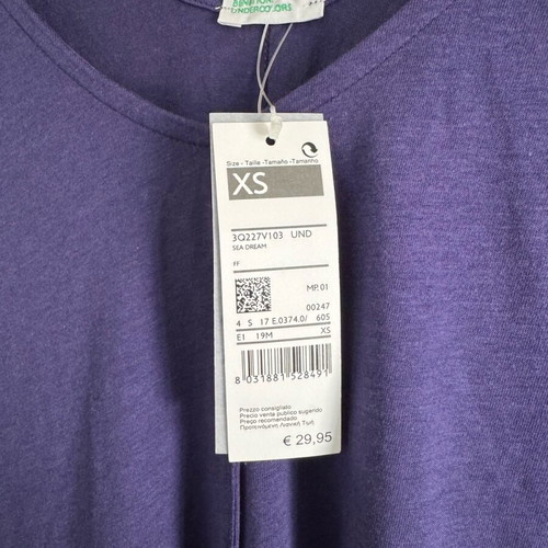 Benetton dress new, purple, with pockets, loose fit, Small