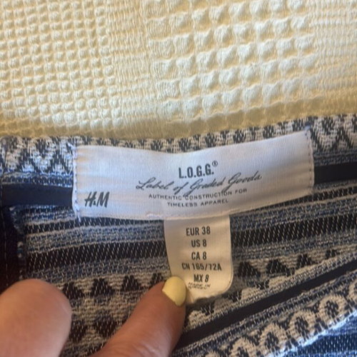 Mini skirt blue light blue tweed H&M like new, size 38