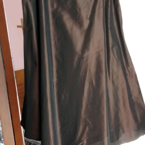ESTI Asymmetric Skirt New Dark Brown with Shiny Finish