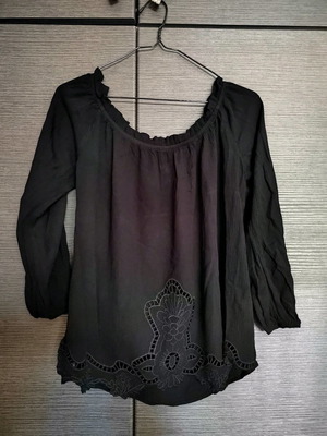 Stradivarius blouse with smile used, size M, black