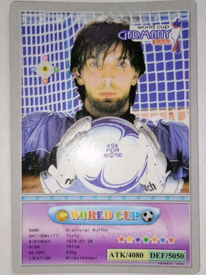 Gianluigi Buffon collectible card used, World Cup 2006