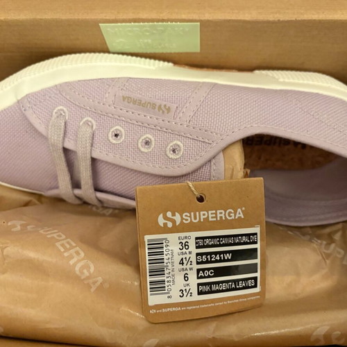 Superga women's sneakers size 36.5 new, purple canvas