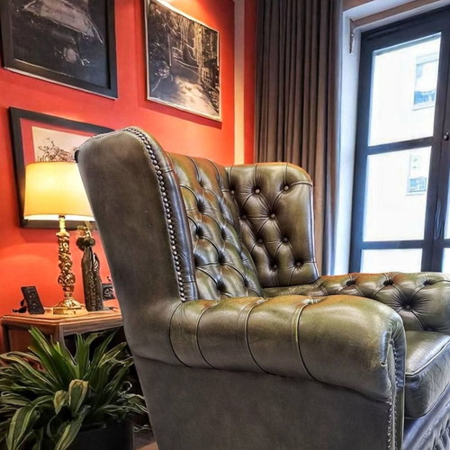 Chesterfield pair like new, authentic example of English furniture